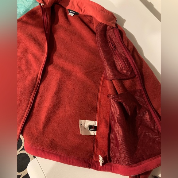 MEC Polar Fleece Zip Front Jacket Brick Red Size M - Picture 2 of 5